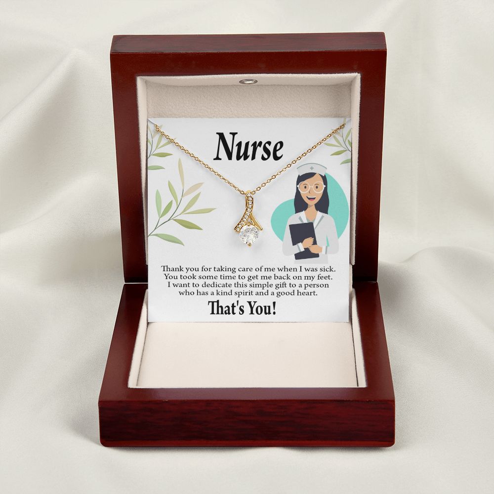 Simple Thank You Nurse Alluring Ribbon Necklace-Express Your Love Gifts