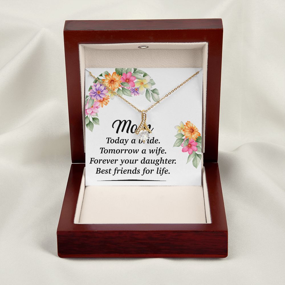 Mom Bestfriend For Life Alluring Ribbon Necklace-Express Your Love Gifts