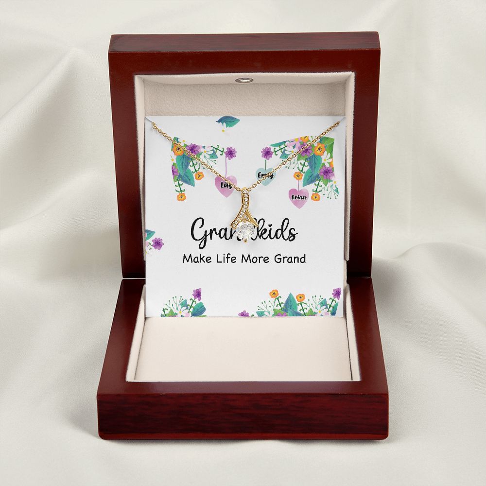Grandkids Make Life More Grand Alluring Ribbon Necklace-Express Your Love Gifts