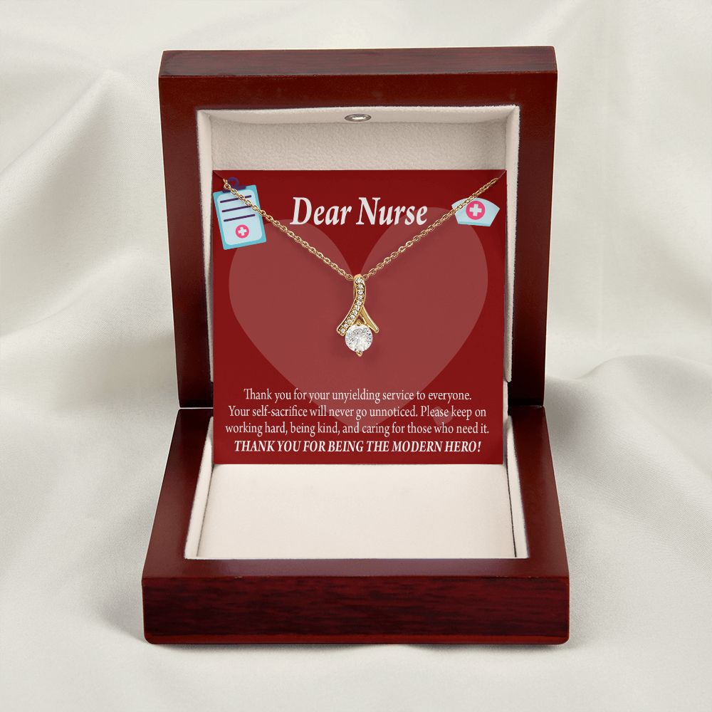 Thank You Ideas Nurses and Caregivers Alluring Ribbon Necklace-Express Your Love Gifts