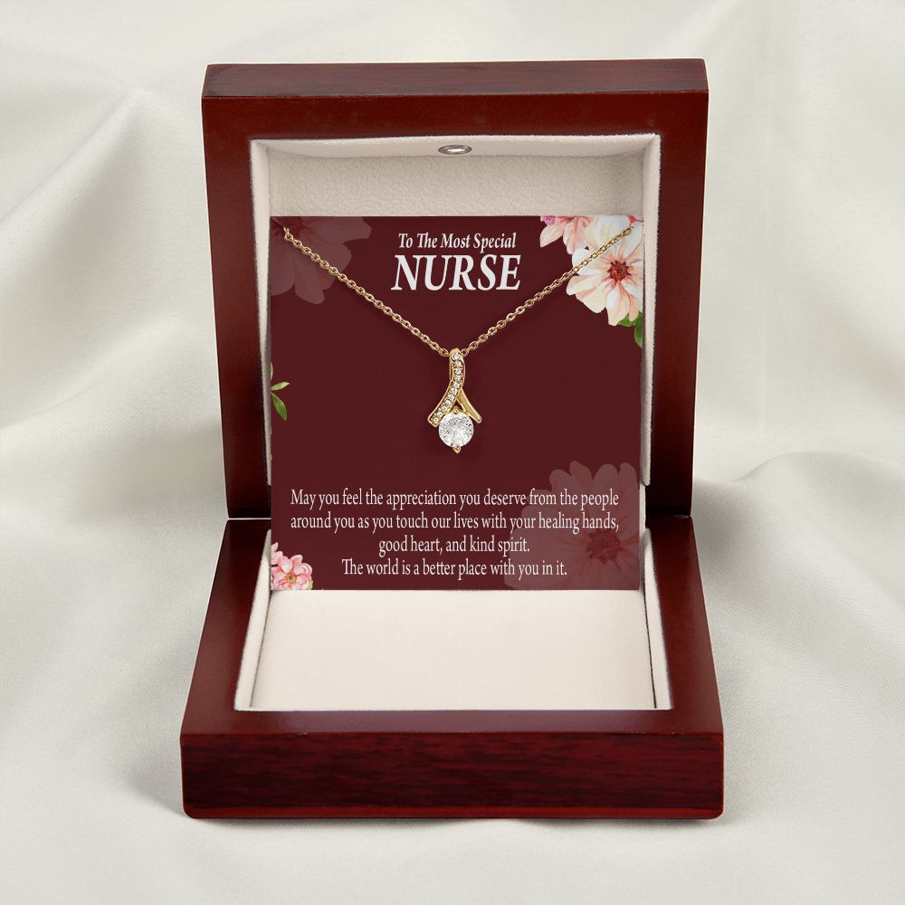 Special Nurse Alluring Ribbon Necklace-Express Your Love Gifts
