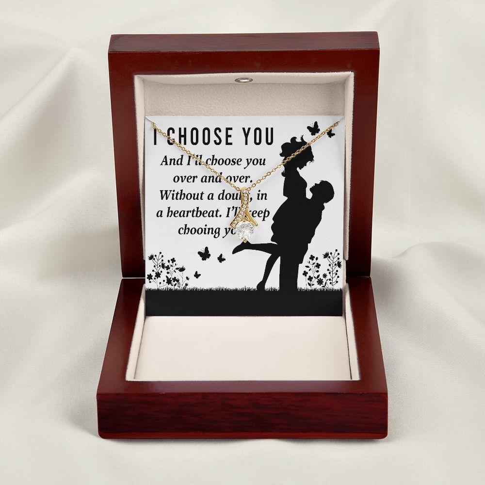 I Choose You Alluring Ribbon Necklace-Express Your Love Gifts