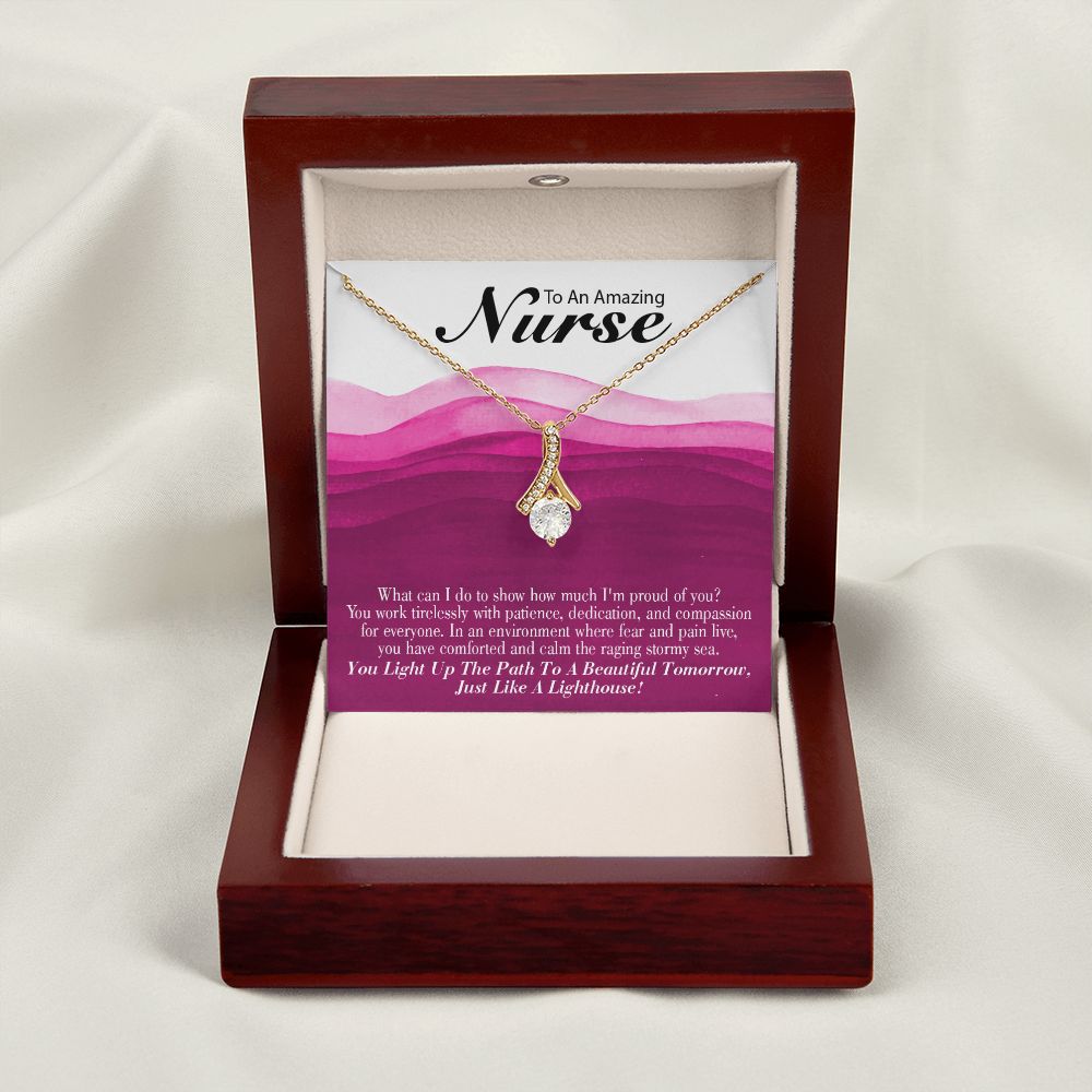 Inspirational Message for Nurse Alluring Ribbon Necklace-Express Your Love Gifts