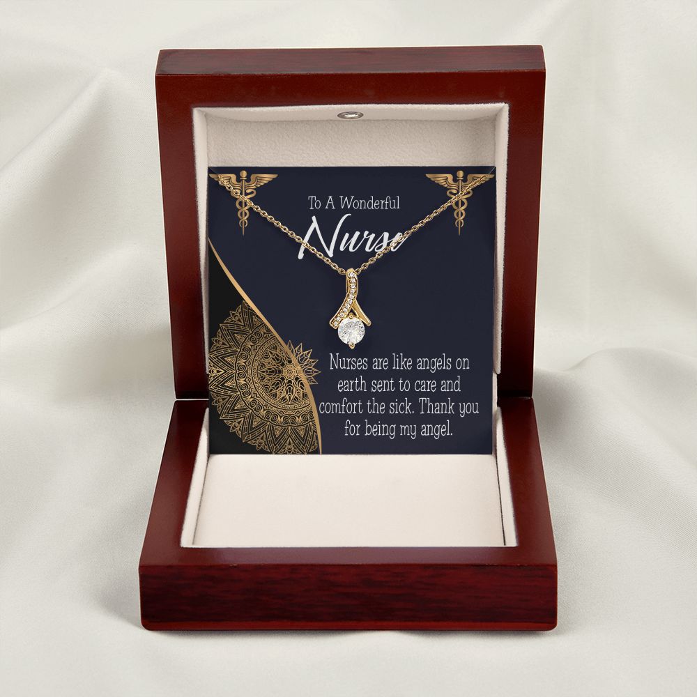 Nurses are Like Angels Alluring Ribbon Necklace-Express Your Love Gifts