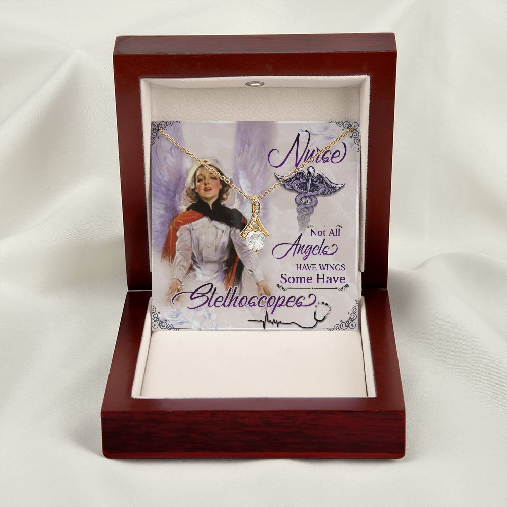 Not aAll Angels Have Wings Alluring Ribbon Necklace-Express Your Love Gifts