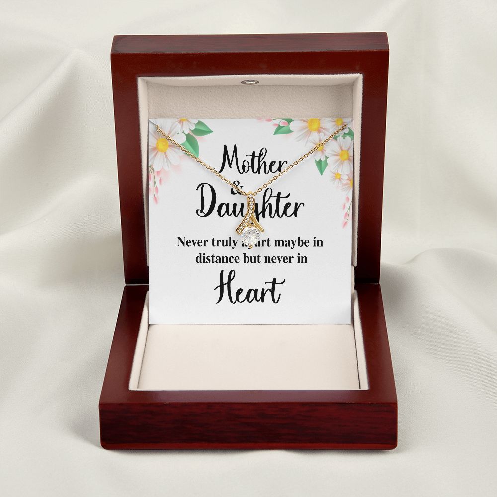 Mother and Daughter Never Truly Apart Alluring Ribbon Necklace-Express Your Love Gifts
