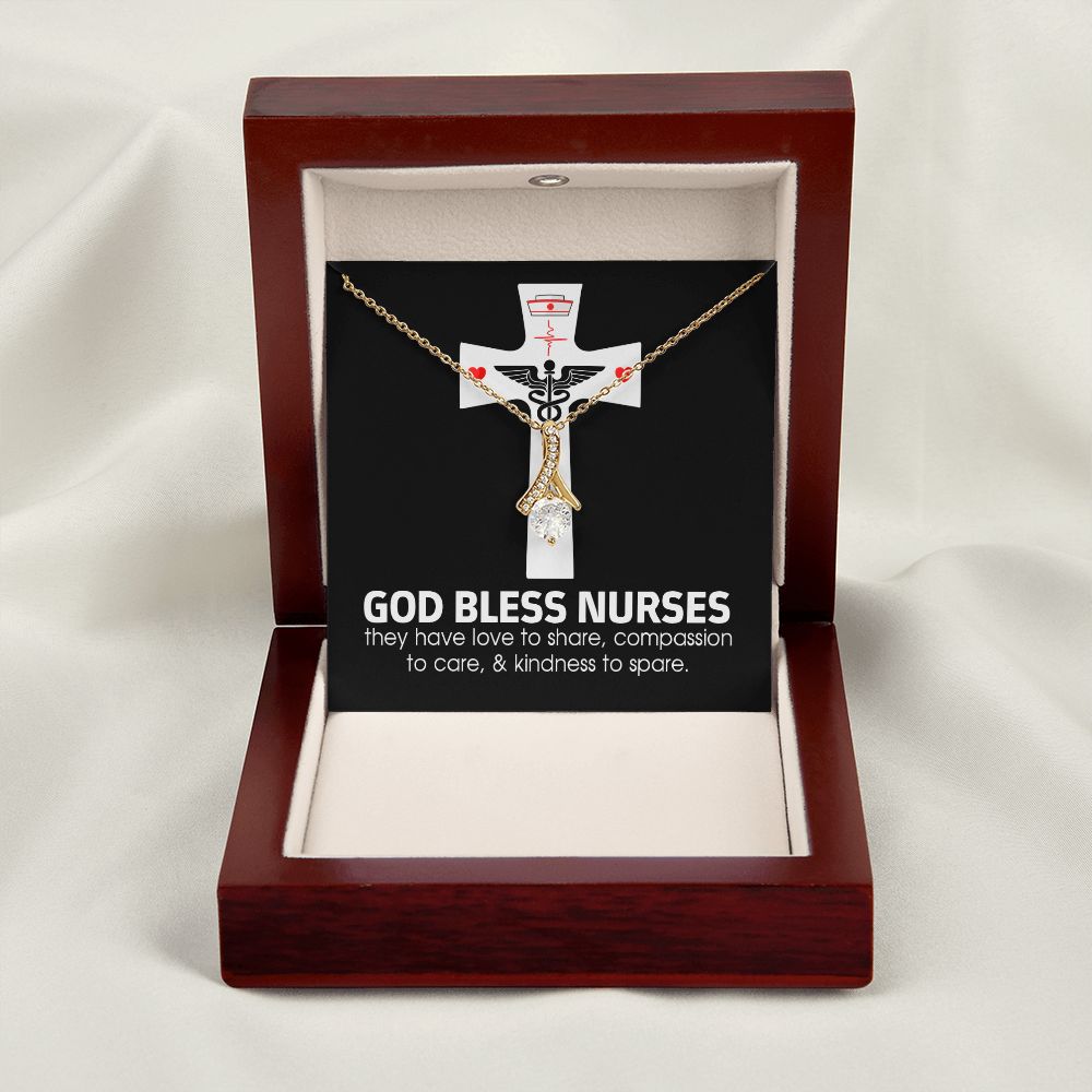 God Bless Nurses Alluring Ribbon Necklace-Express Your Love Gifts