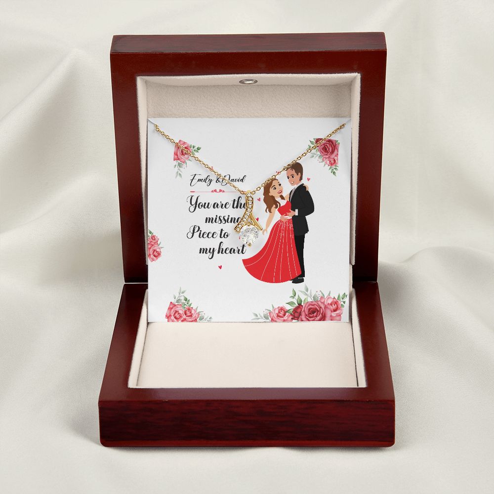 You Are The Missing Piece to My Heart Alluring Ribbon Necklace-Express Your Love Gifts