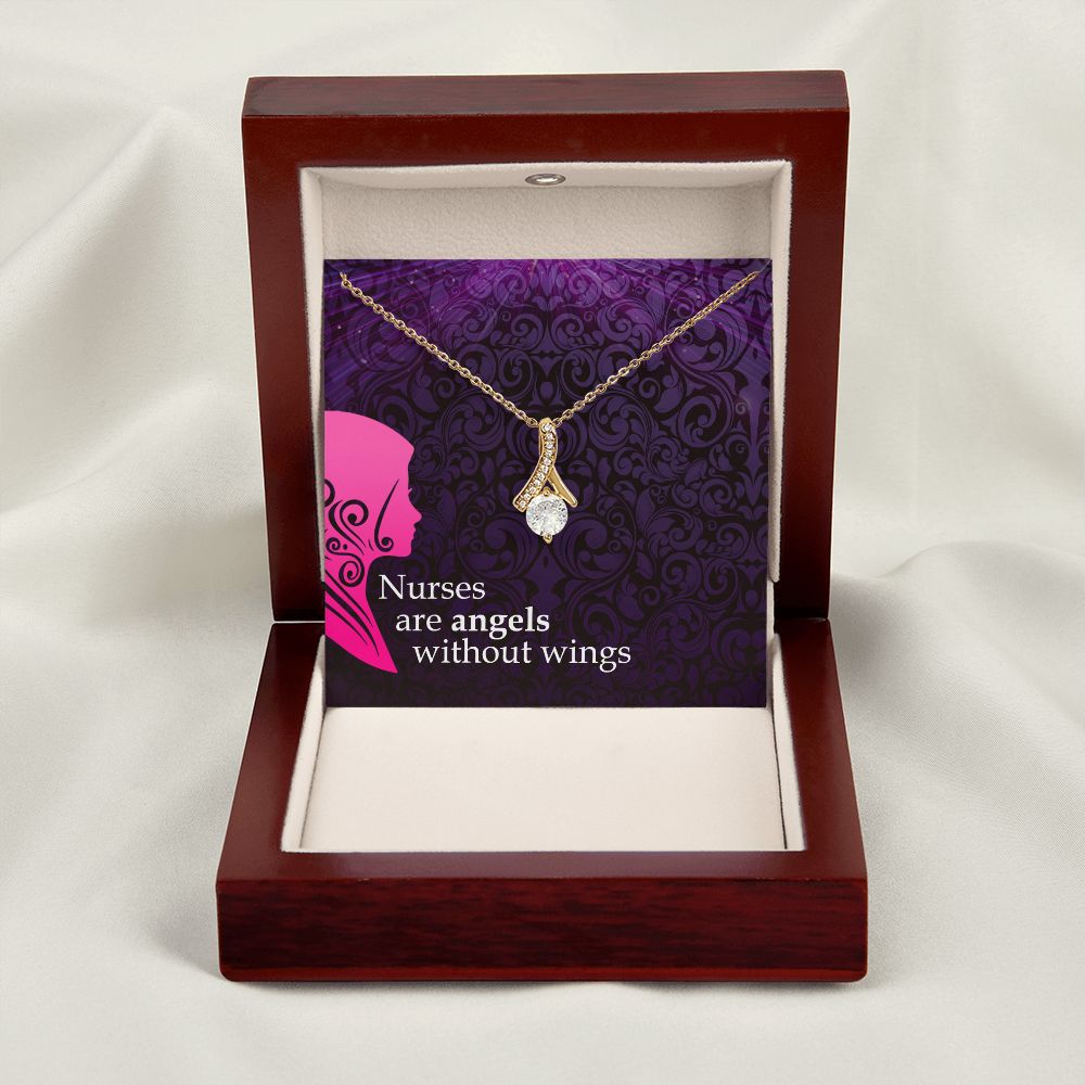 Nurses are Angels Alluring Ribbon Necklace-Express Your Love Gifts