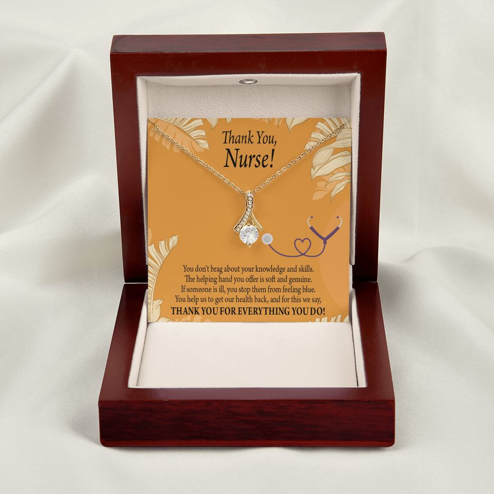 Thank You Nurse Gift Alluring Ribbon Necklace-Express Your Love Gifts