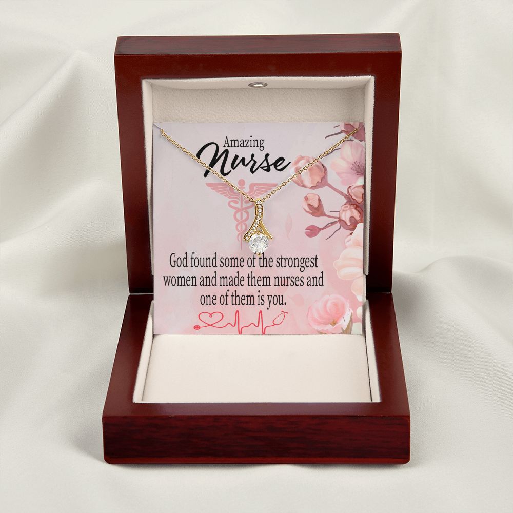 God Made Nurses Alluring Ribbon Necklace-Express Your Love Gifts
