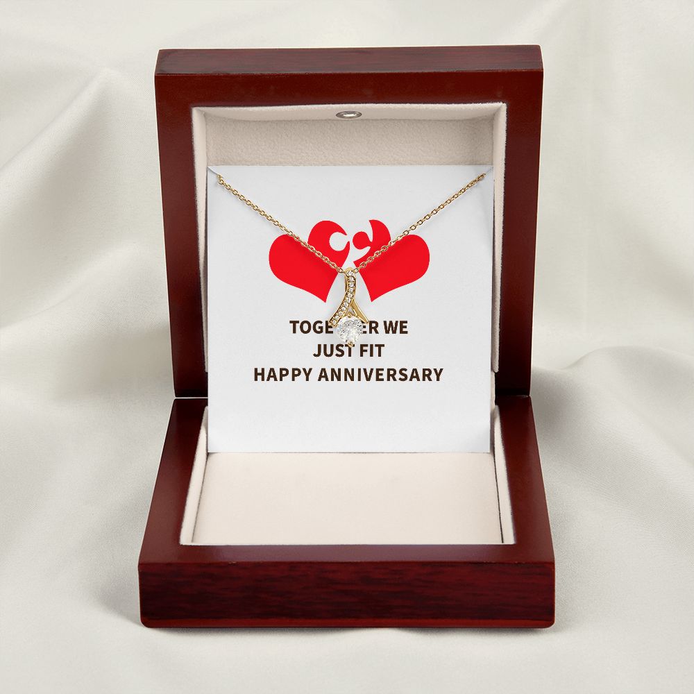 Together We Just Fit Alluring Ribbon Necklace-Express Your Love Gifts
