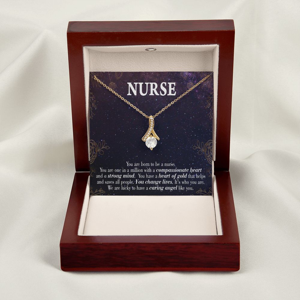 Caring Angel Nurse Alluring Ribbon Necklace-Express Your Love Gifts