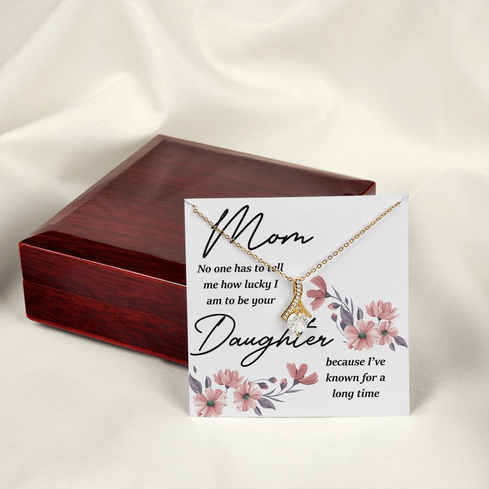Mom No One Has Tell Me Alluring Ribbon Necklace-Express Your Love Gifts