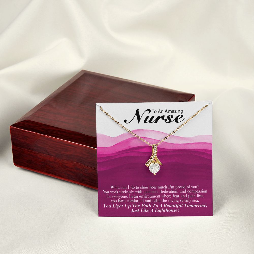 Inspirational Message for Nurse Alluring Ribbon Necklace-Express Your Love Gifts