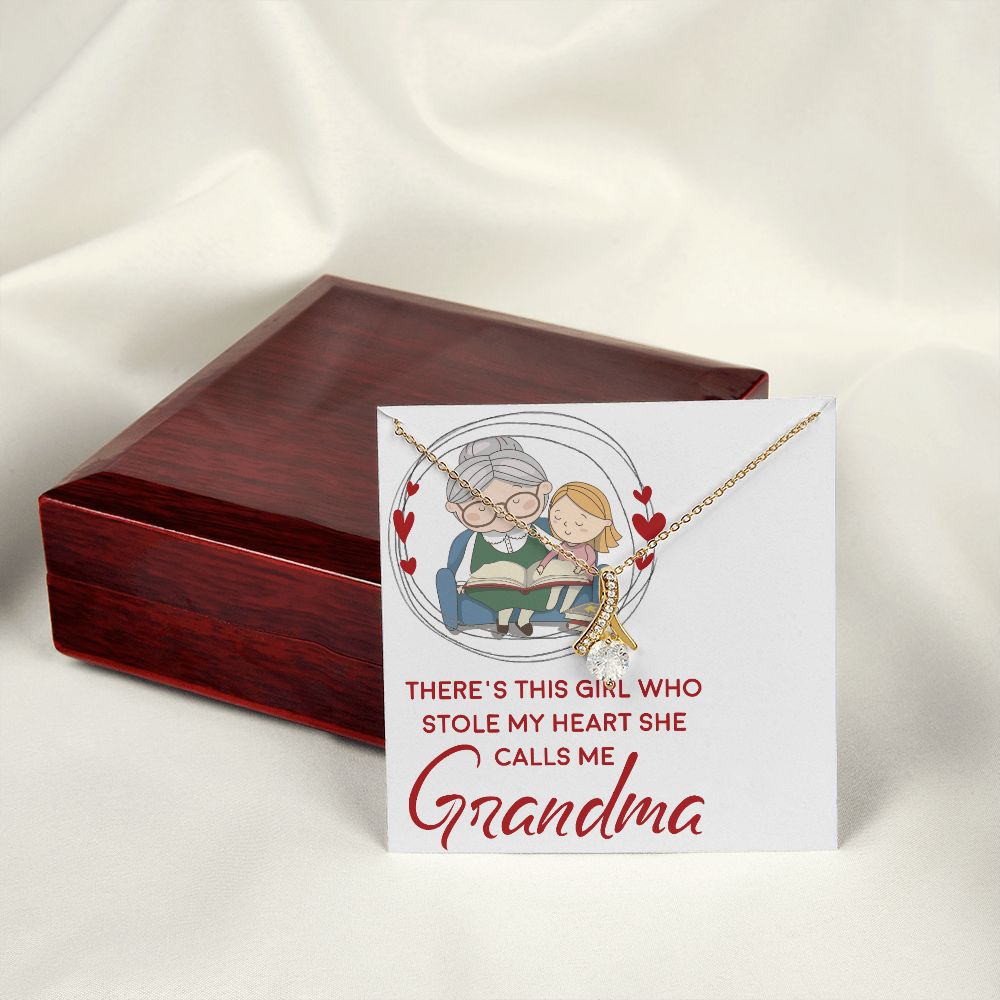 Girl Stole My Haert Calls Me Grandma Alluring Ribbon Necklace-Express Your Love Gifts