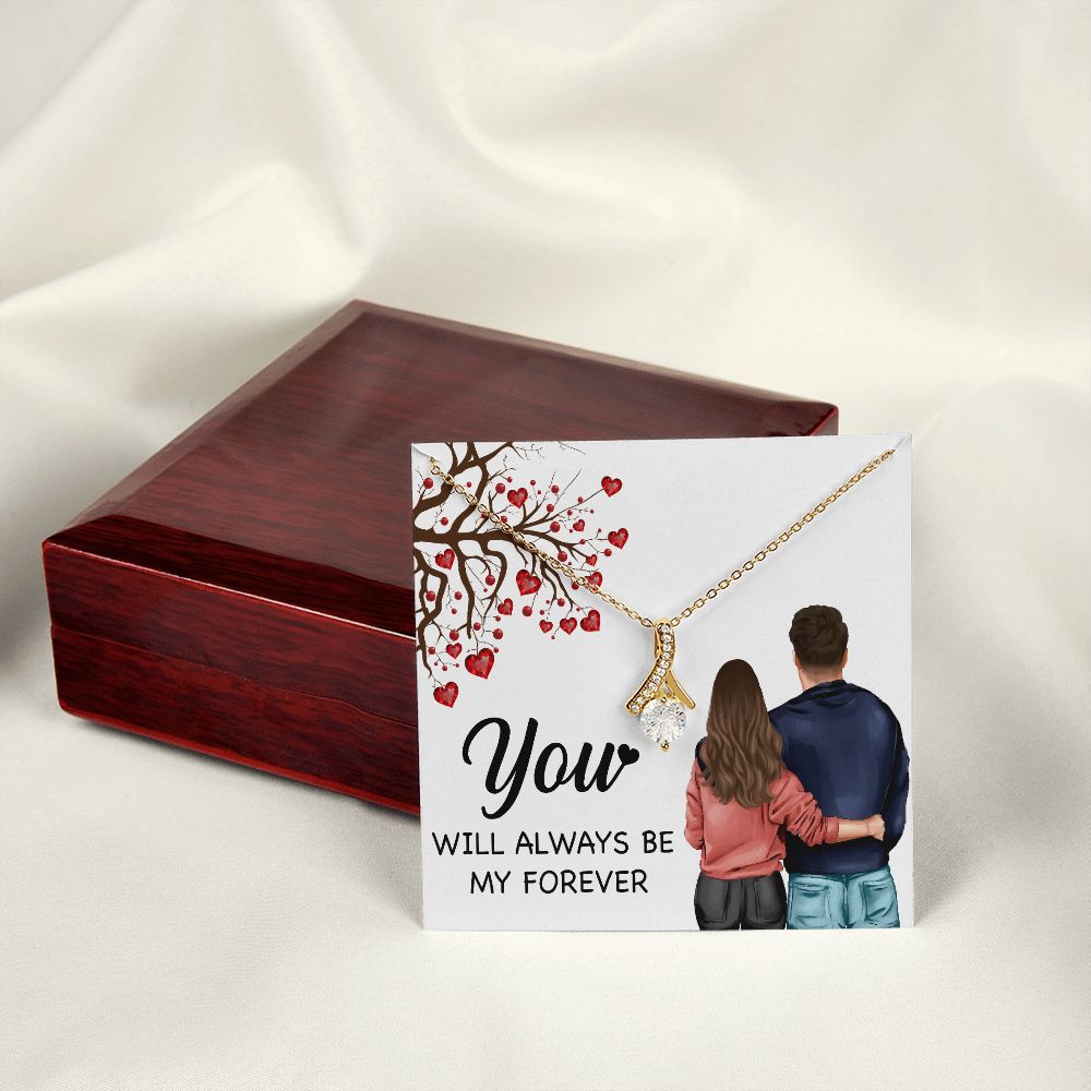 You WIll Always Be My Forever Alluring Ribbon Necklace-Express Your Love Gifts