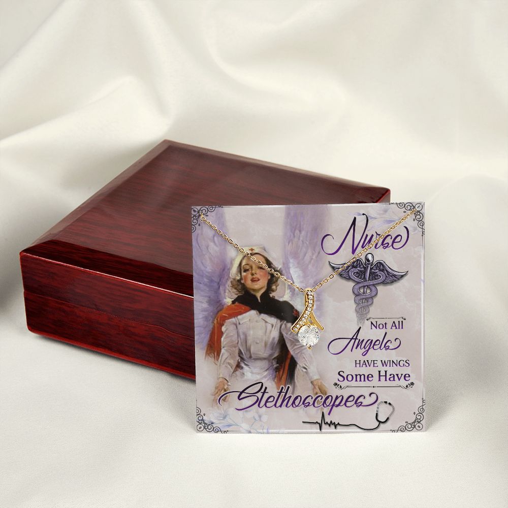 Not aAll Angels Have Wings Alluring Ribbon Necklace-Express Your Love Gifts