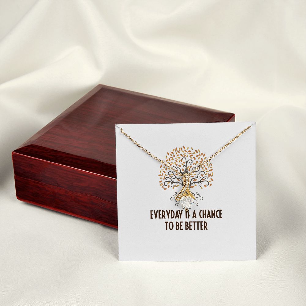 Everyday is a Chance Alluring Ribbon Necklace-Express Your Love Gifts