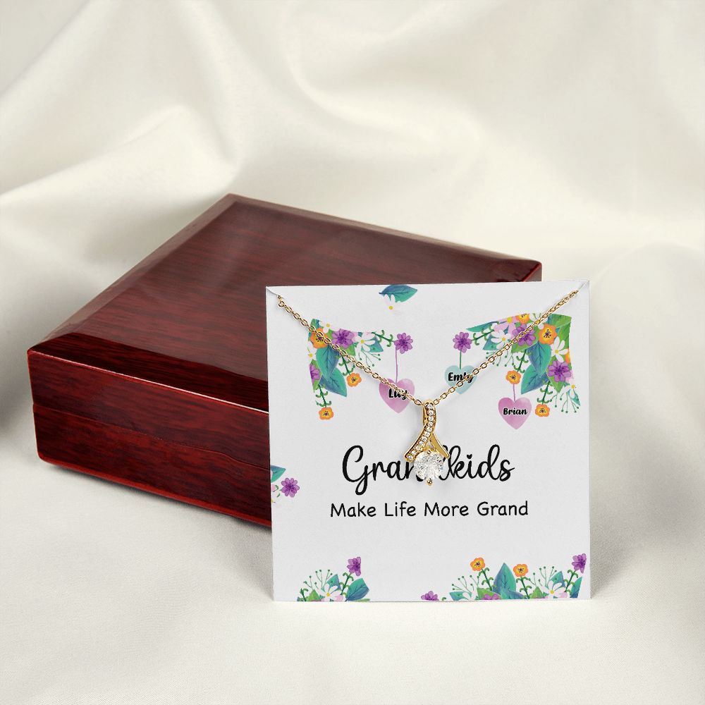 Grandkids Make Life More Grand Alluring Ribbon Necklace-Express Your Love Gifts