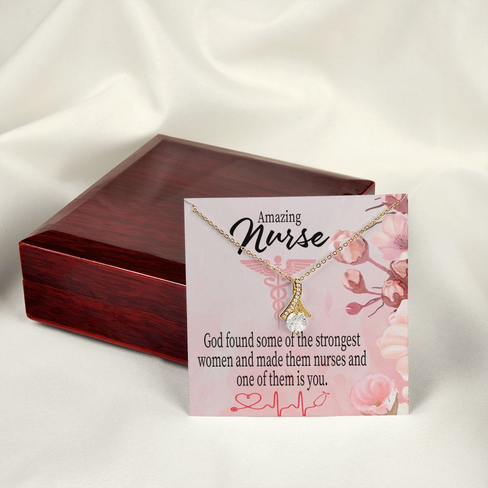 God Made Nurses Alluring Ribbon Necklace-Express Your Love Gifts
