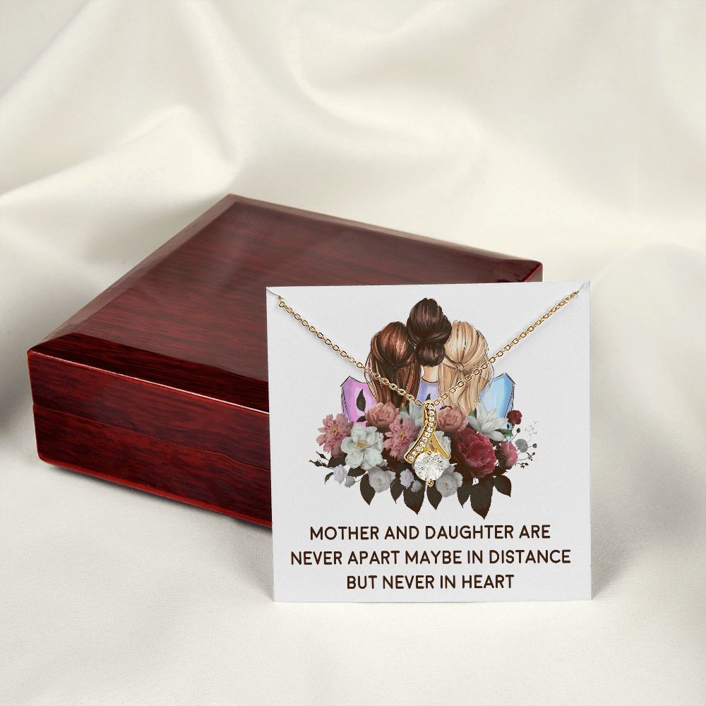 Mother and Daughter Never Apart Alluring Ribbon Necklace-Express Your Love Gifts