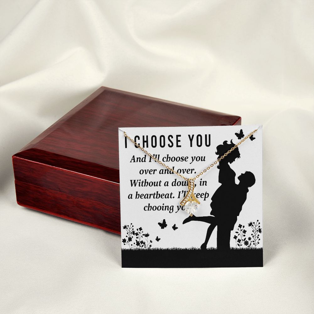 I Choose You Alluring Ribbon Necklace-Express Your Love Gifts