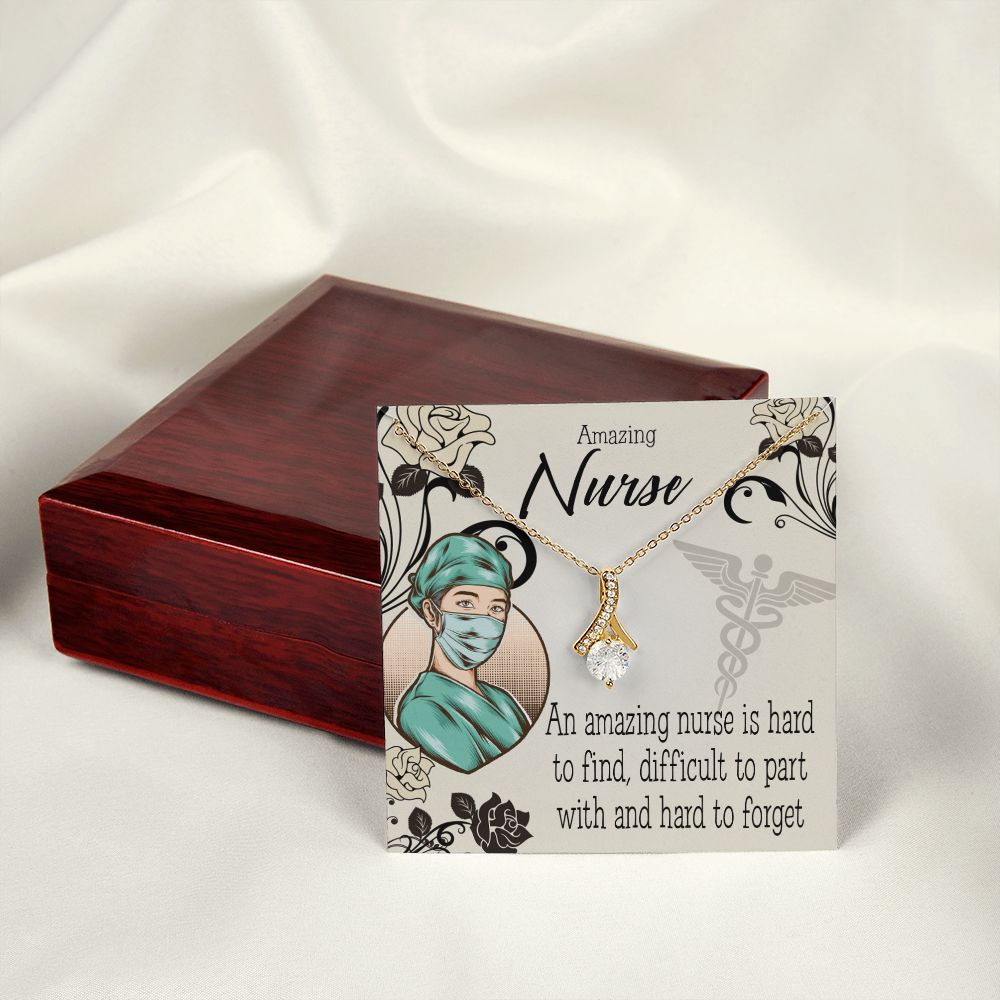 An Amazing Nurse Hard to Forget Alluring Ribbon Necklace-Express Your Love Gifts