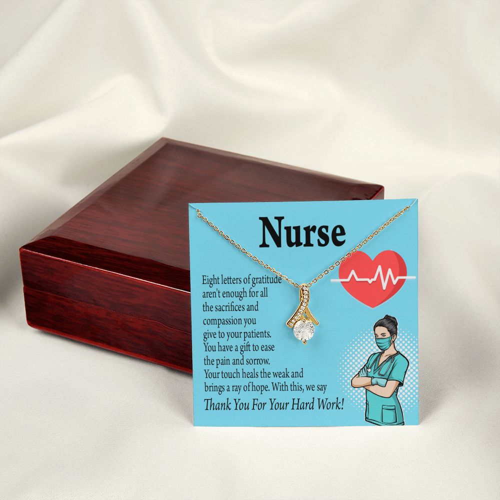 RN Nurse Gift Alluring Ribbon Necklace-Express Your Love Gifts