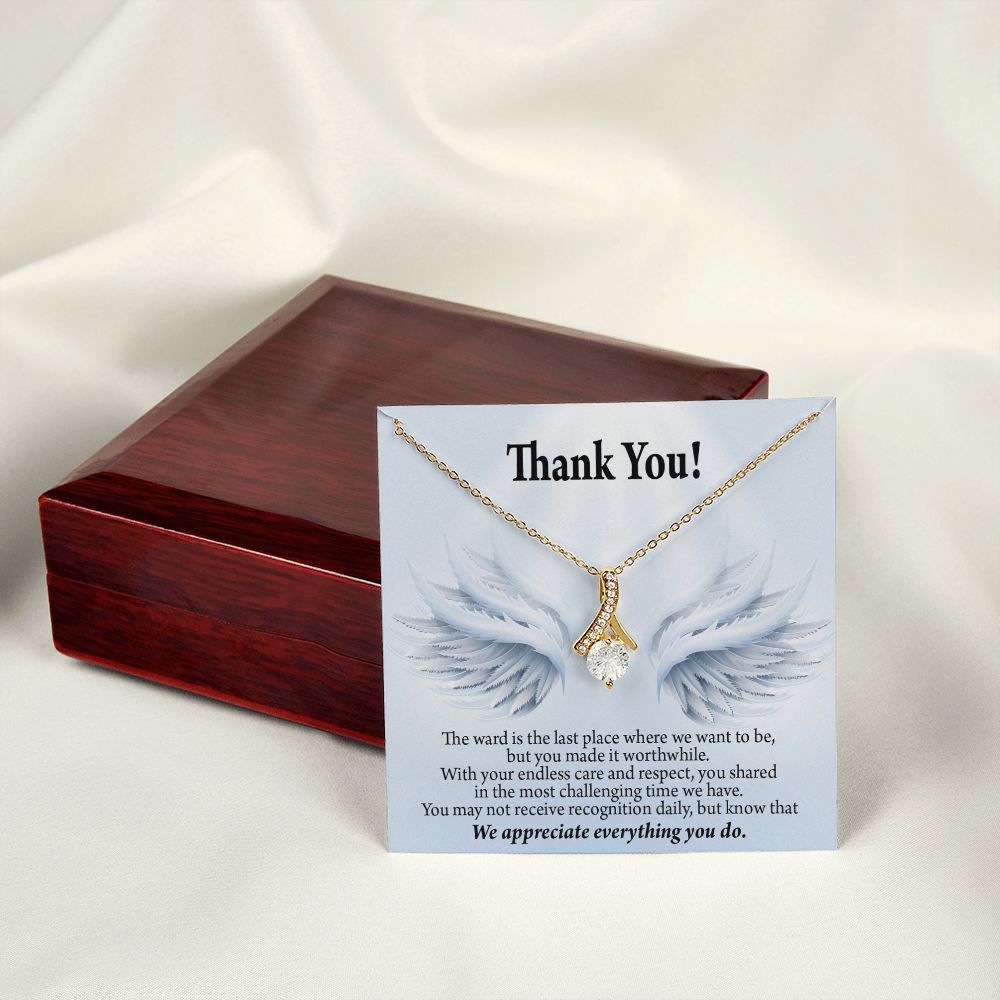 Thank You Present for Healthcare Workers Alluring Ribbon Necklace-Express Your Love Gifts