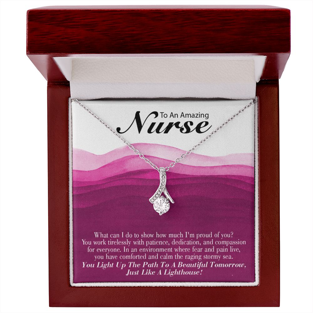 Inspirational Message for Nurse Alluring Ribbon Necklace-Express Your Love Gifts
