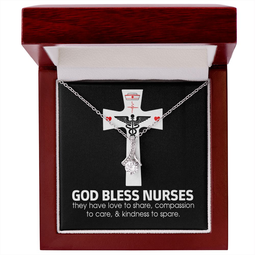 God Bless Nurses Alluring Ribbon Necklace-Express Your Love Gifts