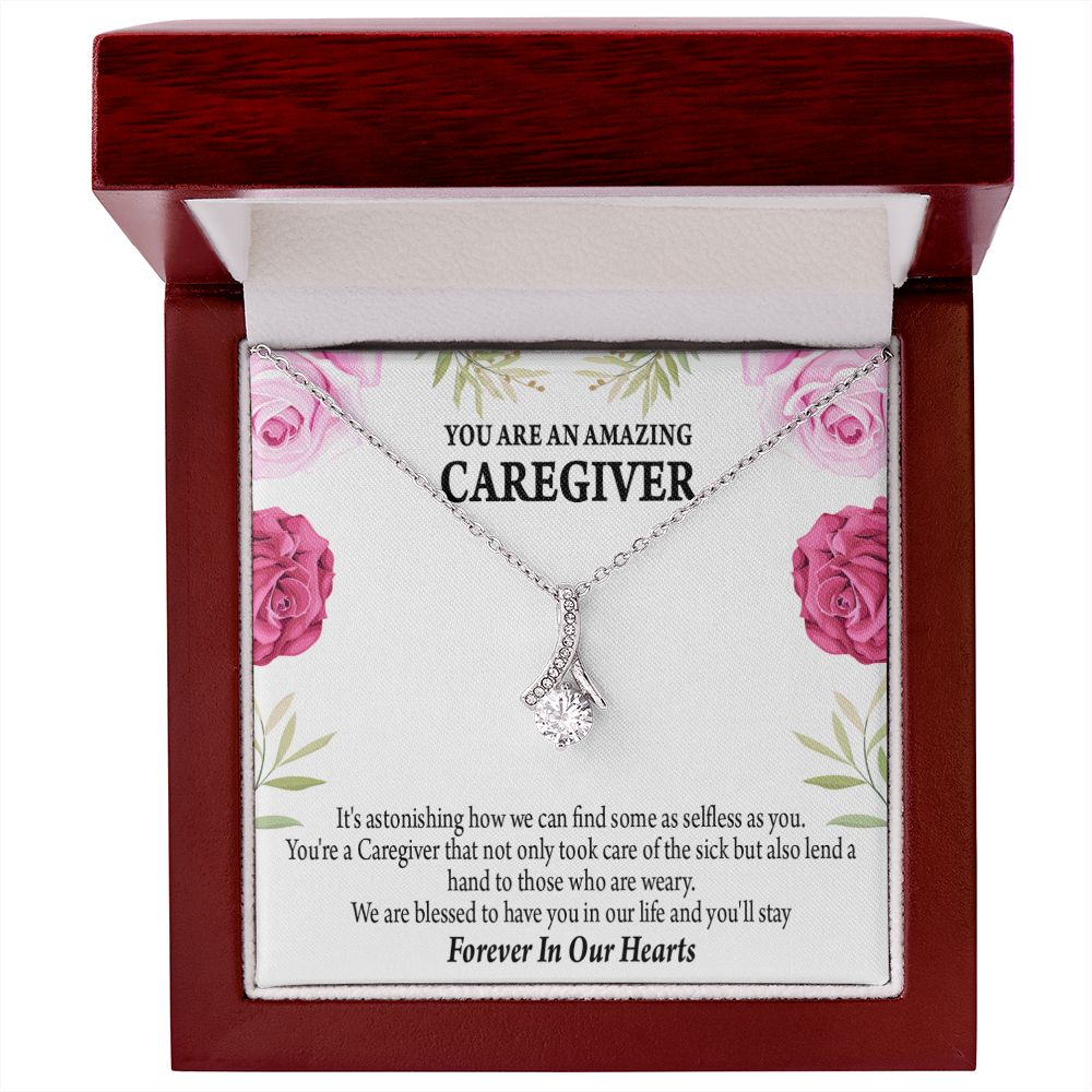 Caregiver Necklace Alluring Ribbon Necklace-Express Your Love Gifts