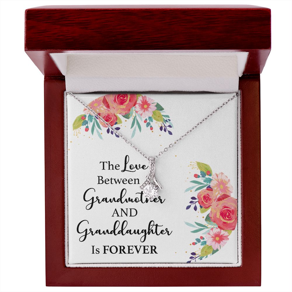 The Love Between a Grandmother and Granddaughter Alluring Ribbon Necklace-Express Your Love Gifts