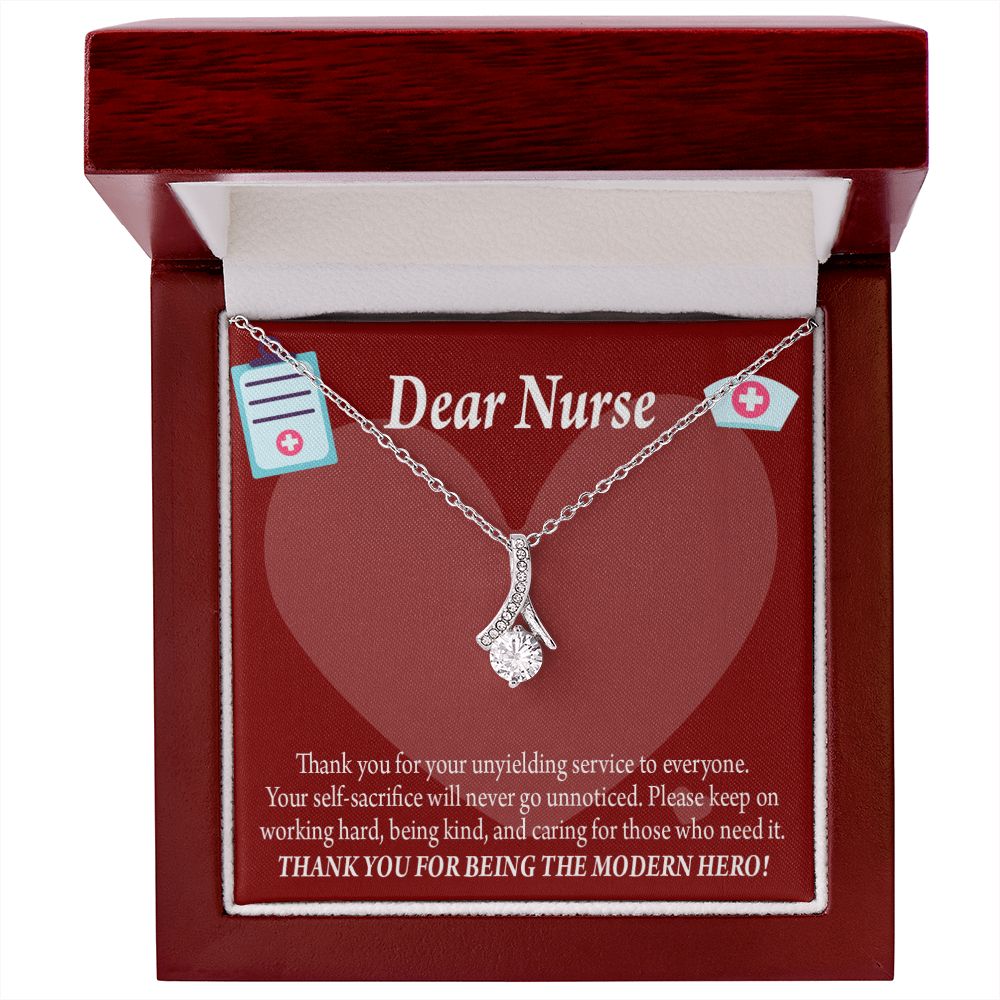 Thank You Ideas Nurses and Caregivers Alluring Ribbon Necklace-Express Your Love Gifts