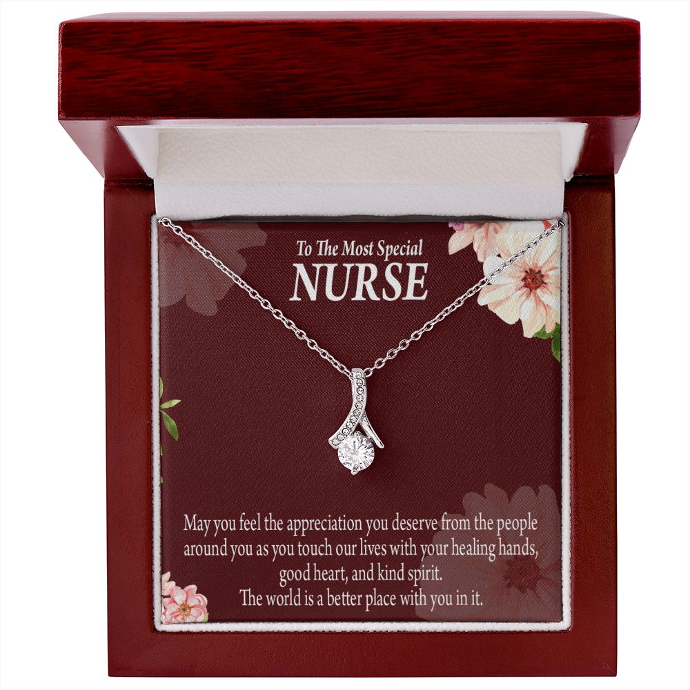 Special Nurse Alluring Ribbon Necklace-Express Your Love Gifts