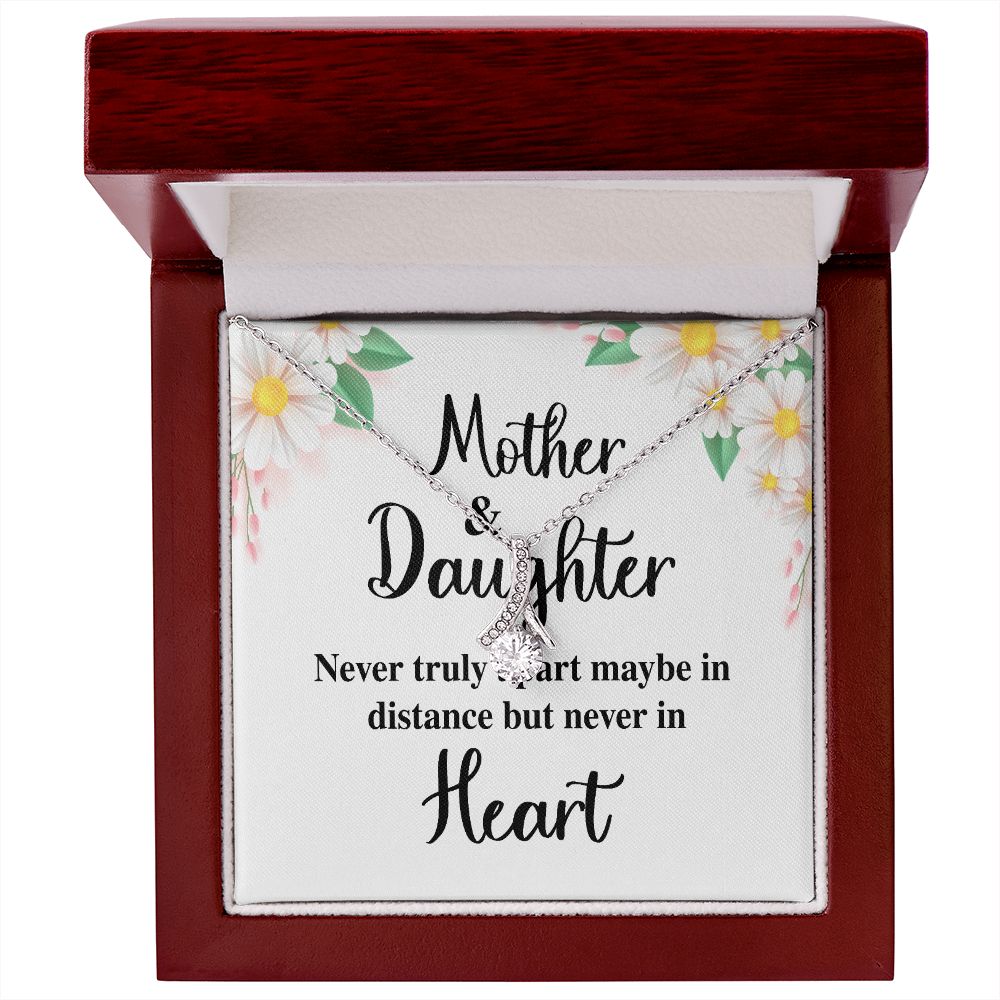 Mother and Daughter Never Truly Apart Alluring Ribbon Necklace-Express Your Love Gifts