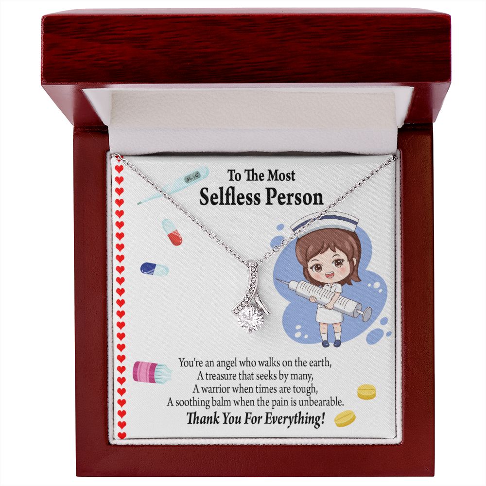 Thanks to Nurse Caregivers Alluring Ribbon Necklace-Express Your Love Gifts