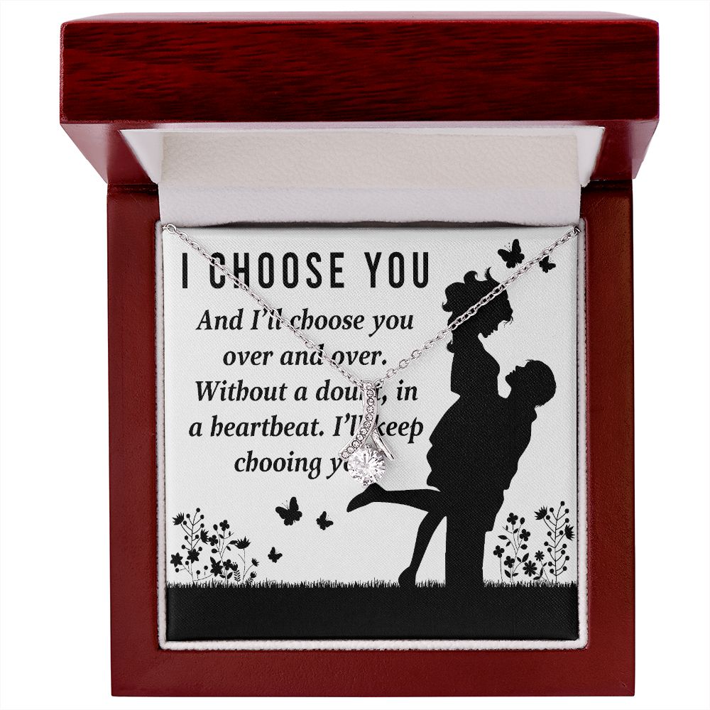 I Choose You Alluring Ribbon Necklace-Express Your Love Gifts