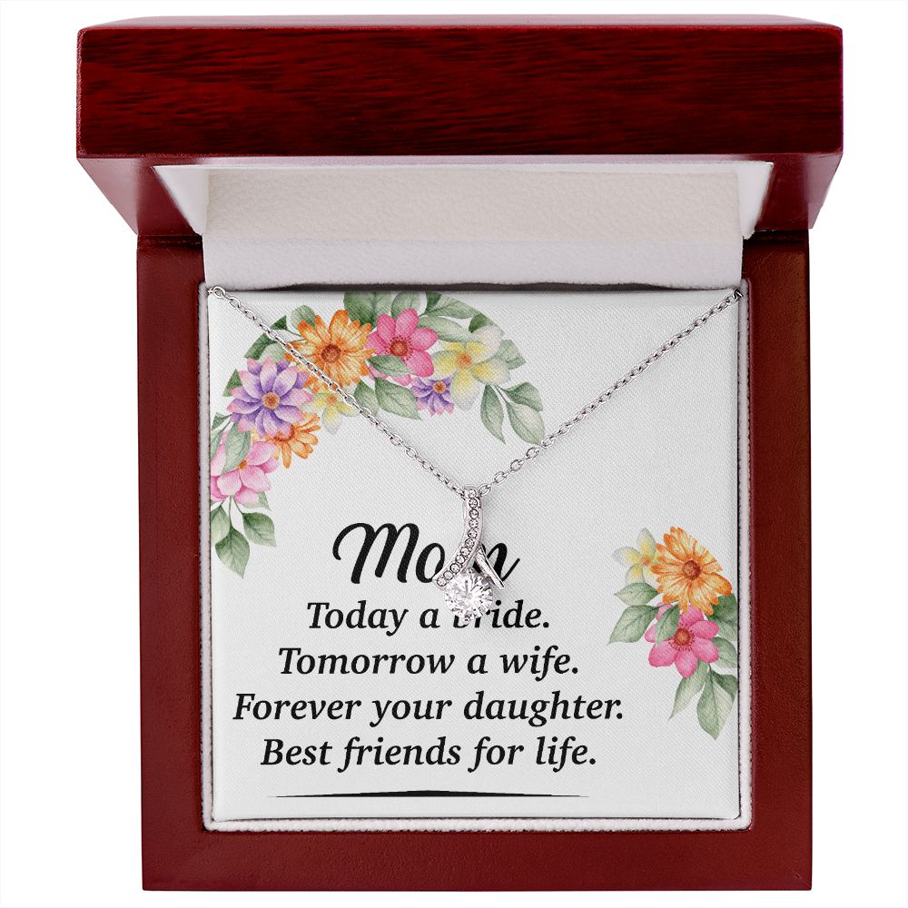 Mom Bestfriend For Life Alluring Ribbon Necklace-Express Your Love Gifts