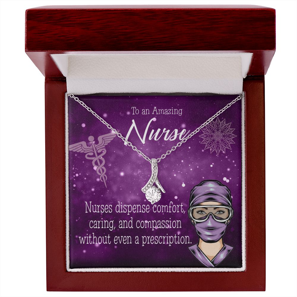 Nurse RN Caduceus Alluring Ribbon Necklace-Express Your Love Gifts