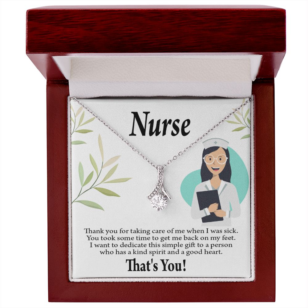 Simple Thank You Nurse Alluring Ribbon Necklace-Express Your Love Gifts