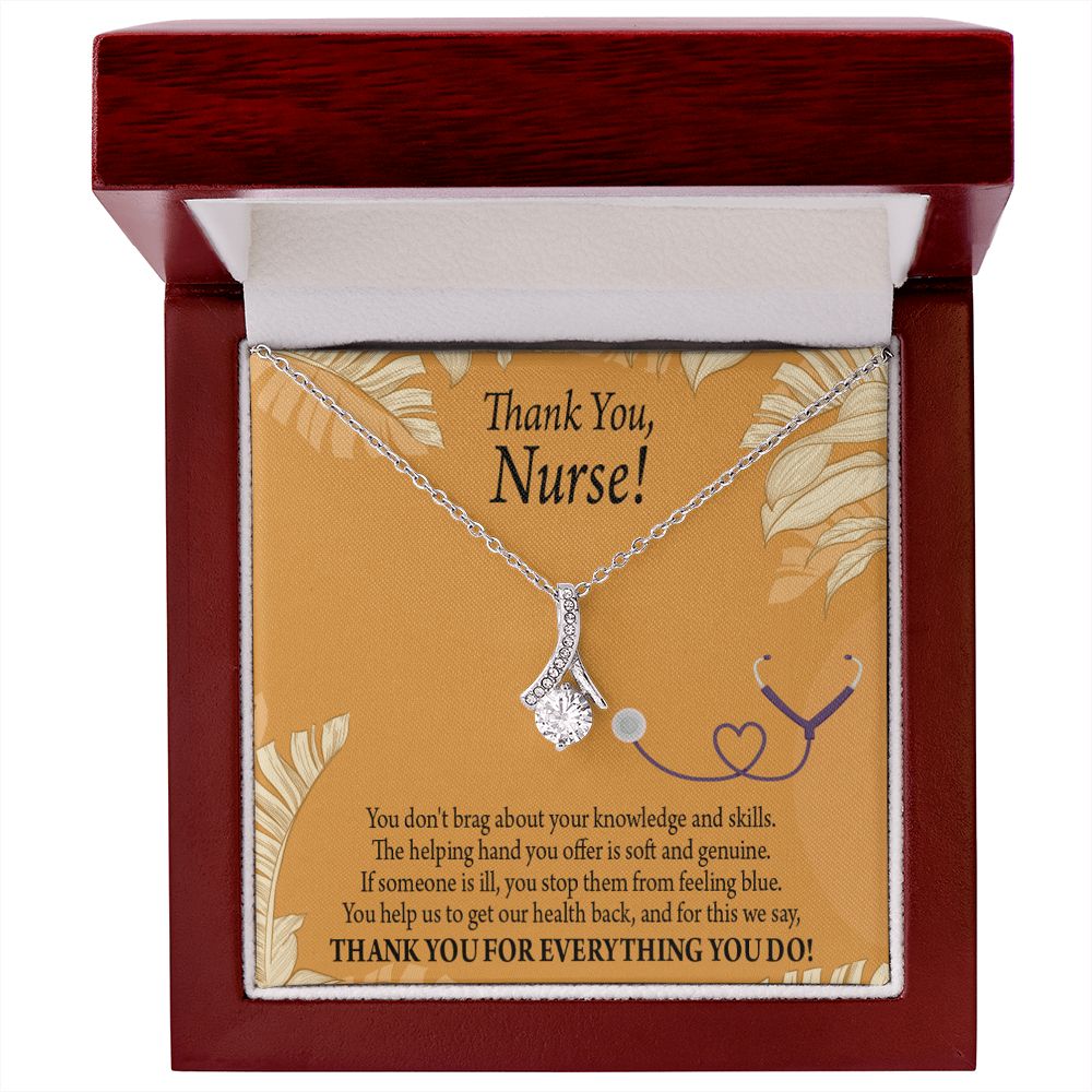 Thank You Nurse Gift Alluring Ribbon Necklace-Express Your Love Gifts