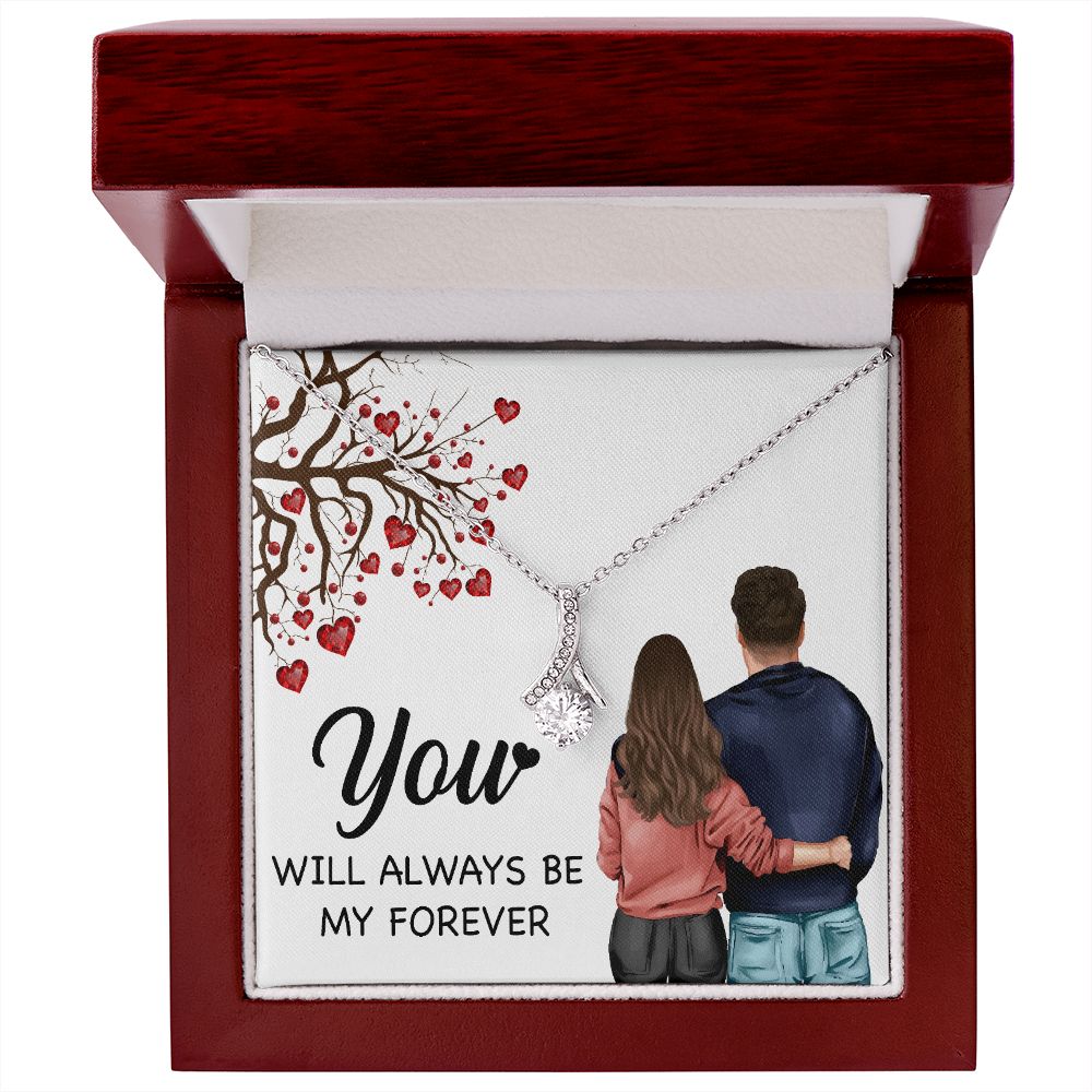 You WIll Always Be My Forever Alluring Ribbon Necklace-Express Your Love Gifts