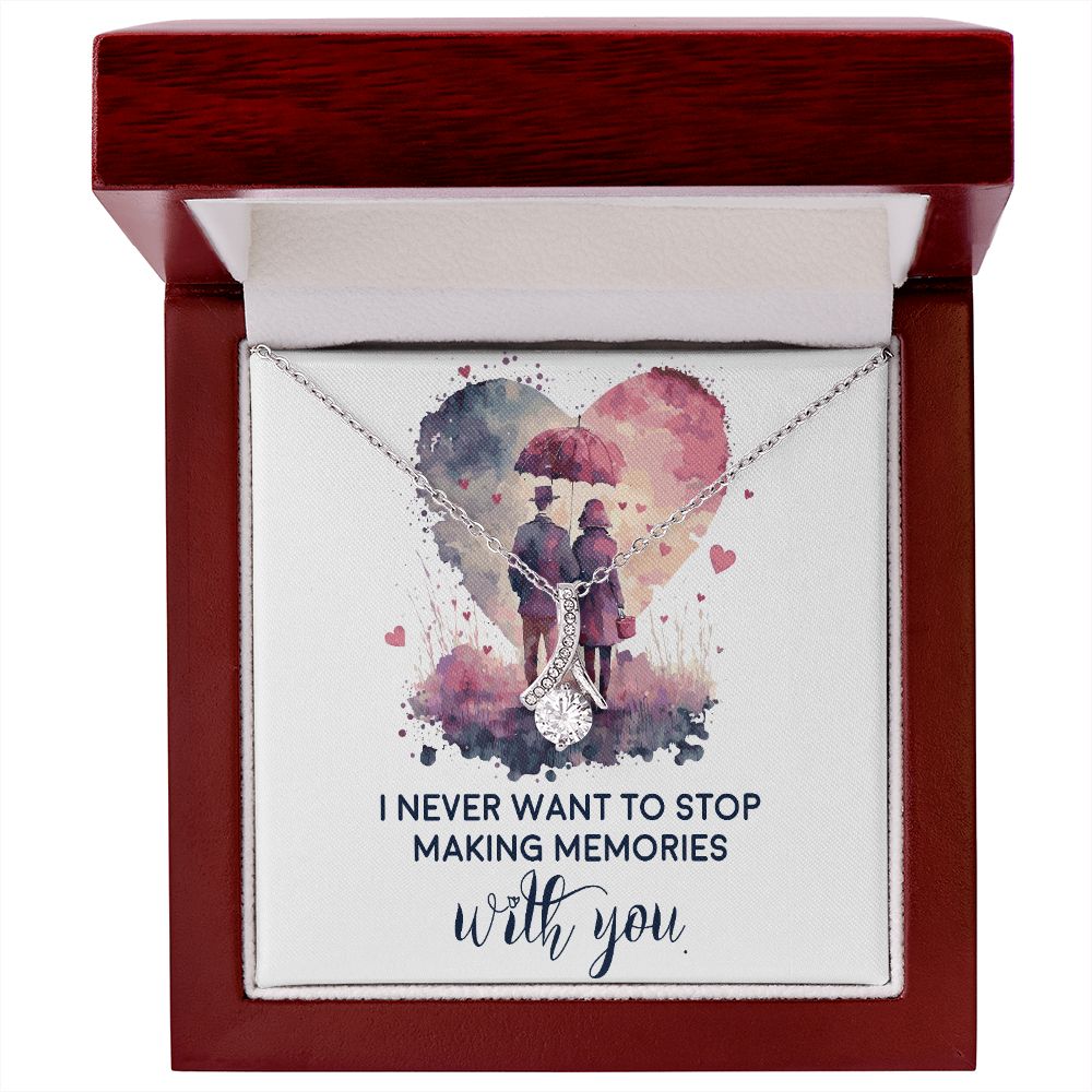 Never Stop Making Memories Alluring Ribbon Necklace-Express Your Love Gifts