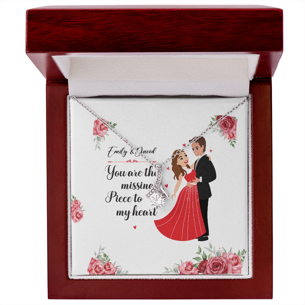 You Are The Missing Piece to My Heart Alluring Ribbon Necklace-Express Your Love Gifts