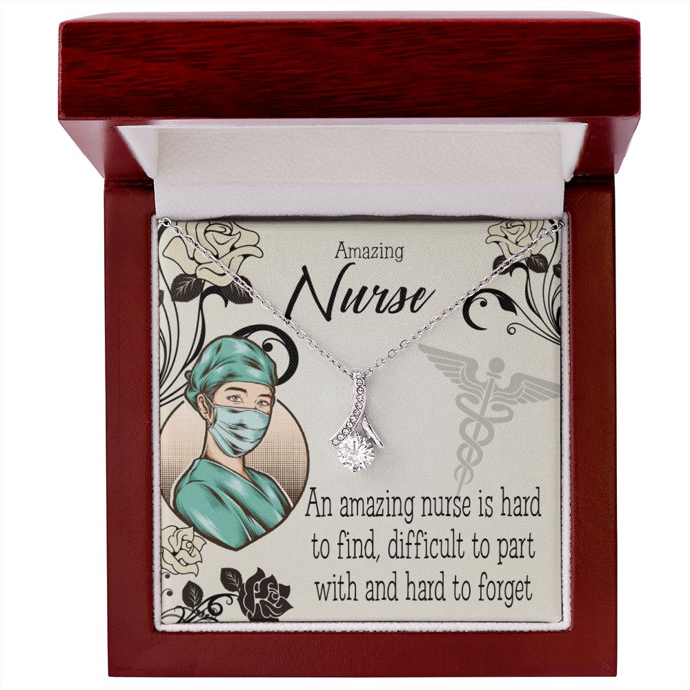 An Amazing Nurse Hard to Forget Alluring Ribbon Necklace-Express Your Love Gifts
