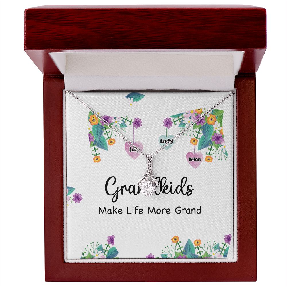 Grandkids Make Life More Grand Alluring Ribbon Necklace-Express Your Love Gifts