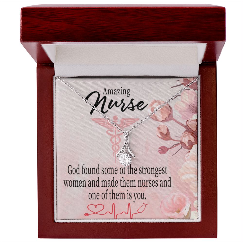 God Made Nurses Alluring Ribbon Necklace-Express Your Love Gifts