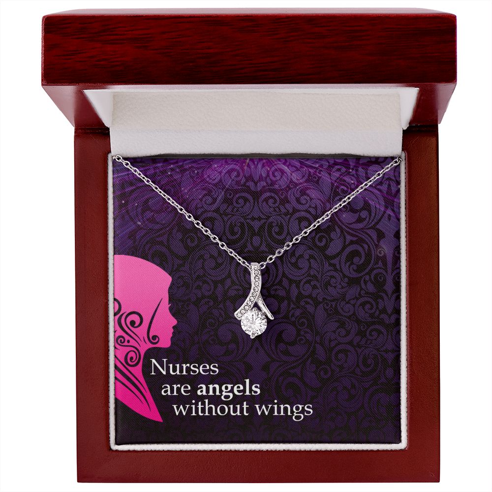 Nurses are Angels Alluring Ribbon Necklace-Express Your Love Gifts